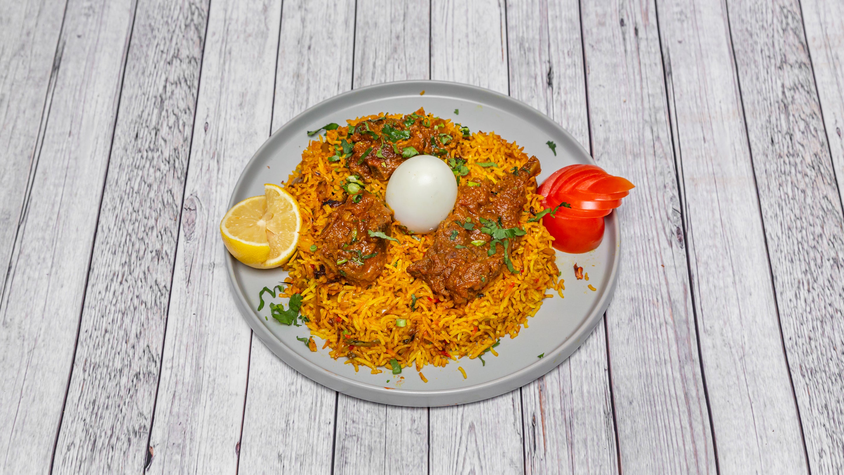 Kacchi Biriyani ( Apna style  on the bone Lamb)