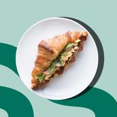 Bacon, Egg, and Mushroom Croissant or Bagel