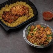 Half grilled chicken