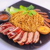 Roasted Duck Noodle with braised egg and mushroom