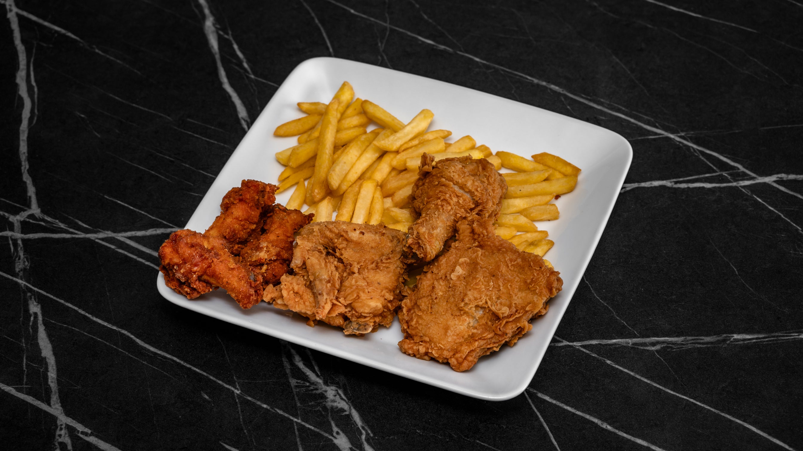 2-Piece Chicken, 3 Wings, Chips, and Soft Drink