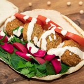 Small Falafel Sandwich Mixed Lebanese Bread