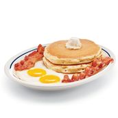  2x2x2 ( option of 2 pancakes or French Toast + option of 2 bacon/sausages/Turkey Ham + 2 eggs)