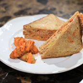 Tuna toast with potatoes