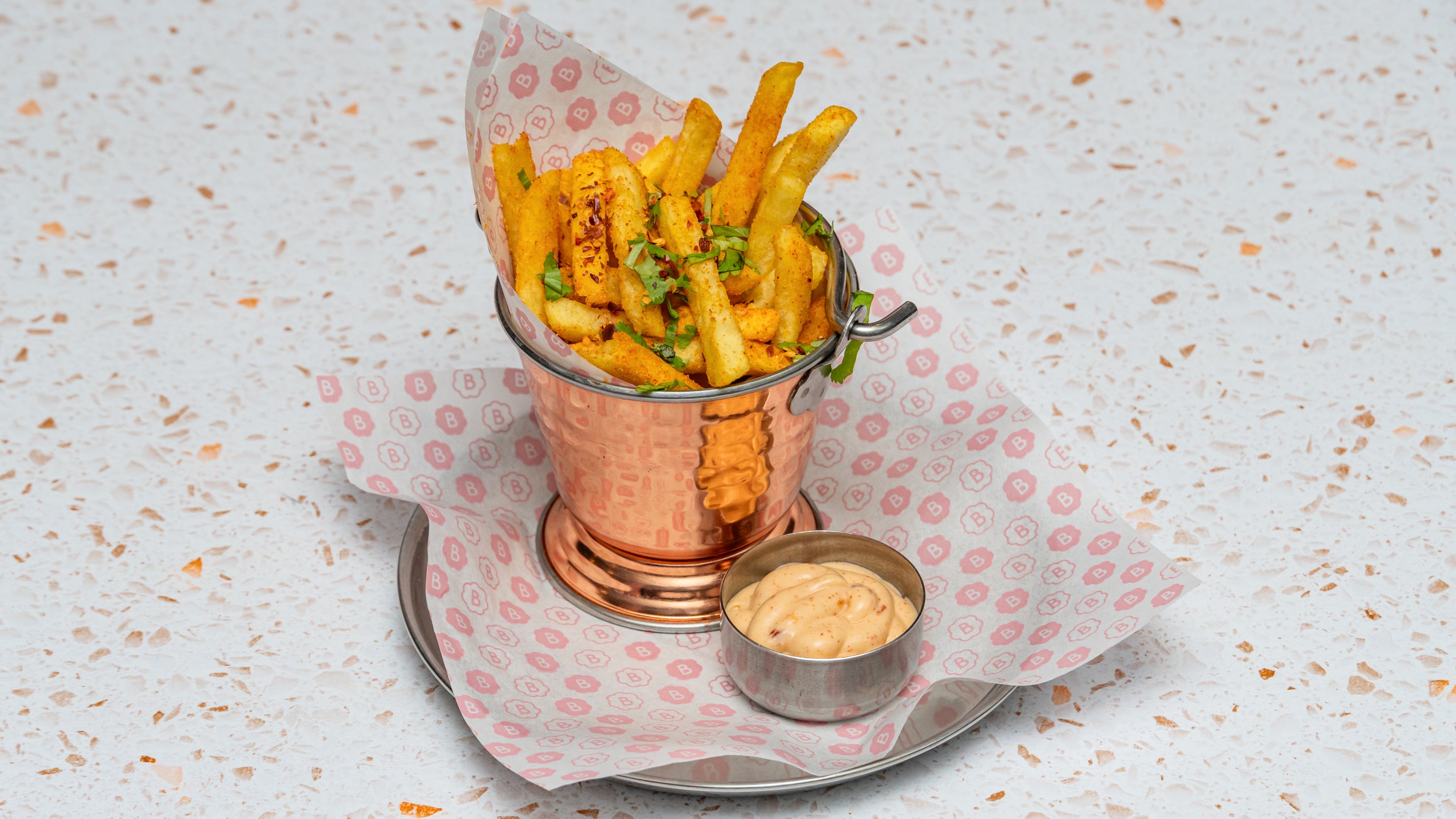 Gun Powder French Fries. Spicy and hot.