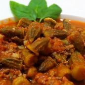Okra With Meat And Rice