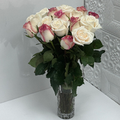 Vase Of White And Paloma Roses