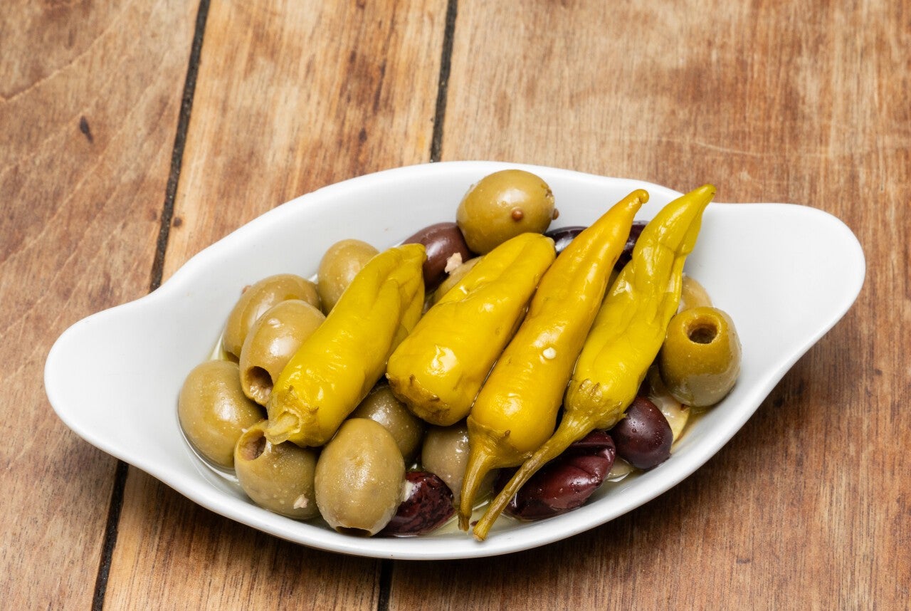 Marinated Olives & Pitta Bread (Vegetarian) (Gluten) (Sesame)