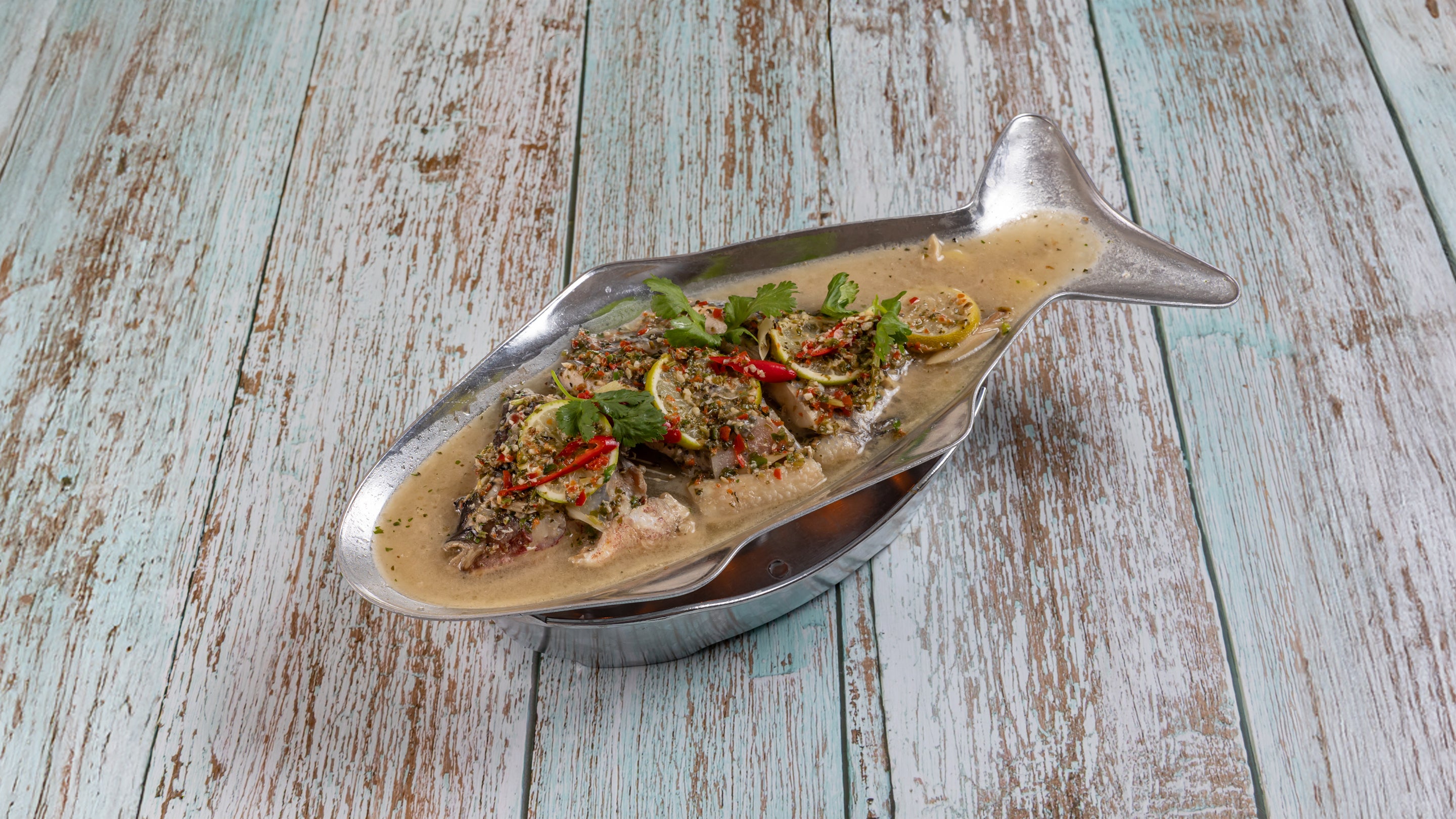 Asia Style Hot and Sour Steam Whole Fish