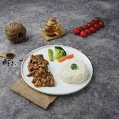 Beef stroganoff with rice