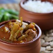 Green Beans With Meat And Rice 