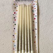 1 pack of silver glitter candles