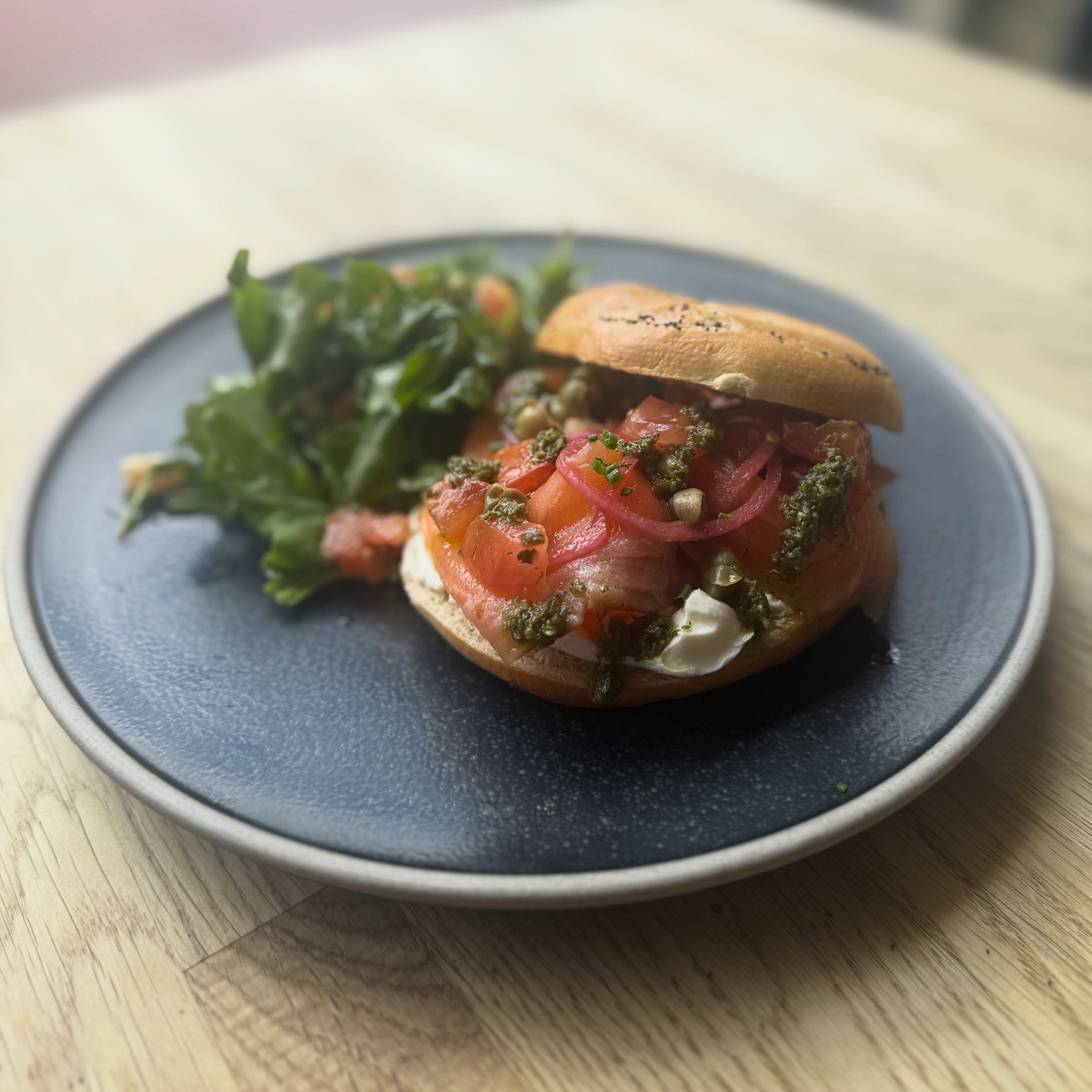 Salmon & Cream Cheese Bagel
