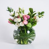 Elegant Flowers Glass Vase