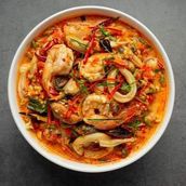 Seafood Casserole with Red Sauce