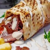 Lamb Shawarma Sandwich With Fries
