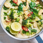 Thai prawns green curry