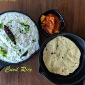 Curd Rice served with papad