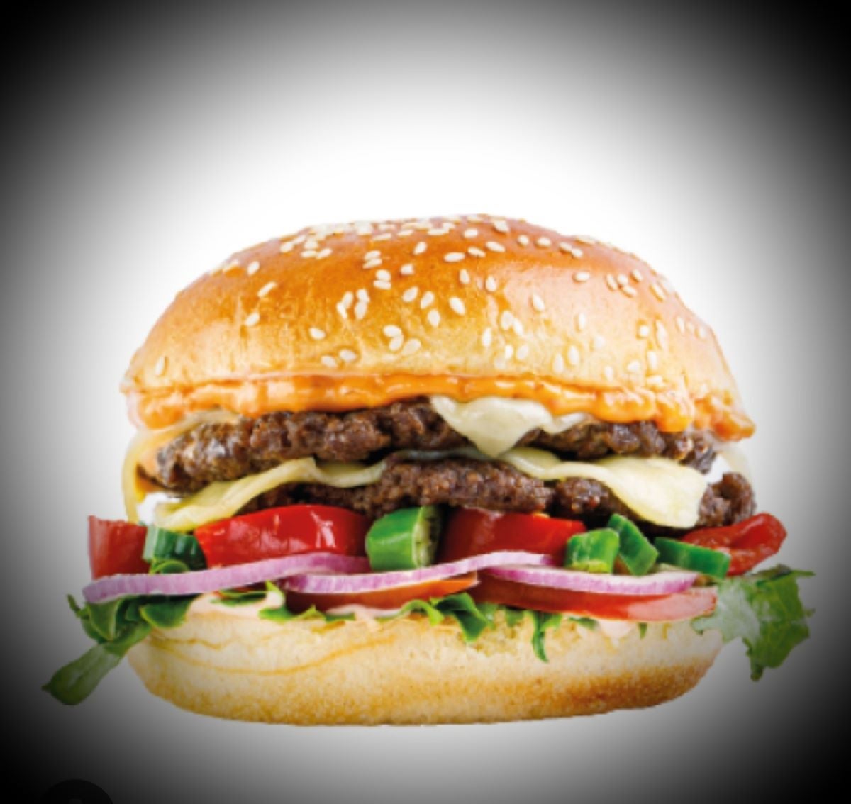 Big Grill double  Beef Burger ,Charcoal grilled Beef Burger Gourmet