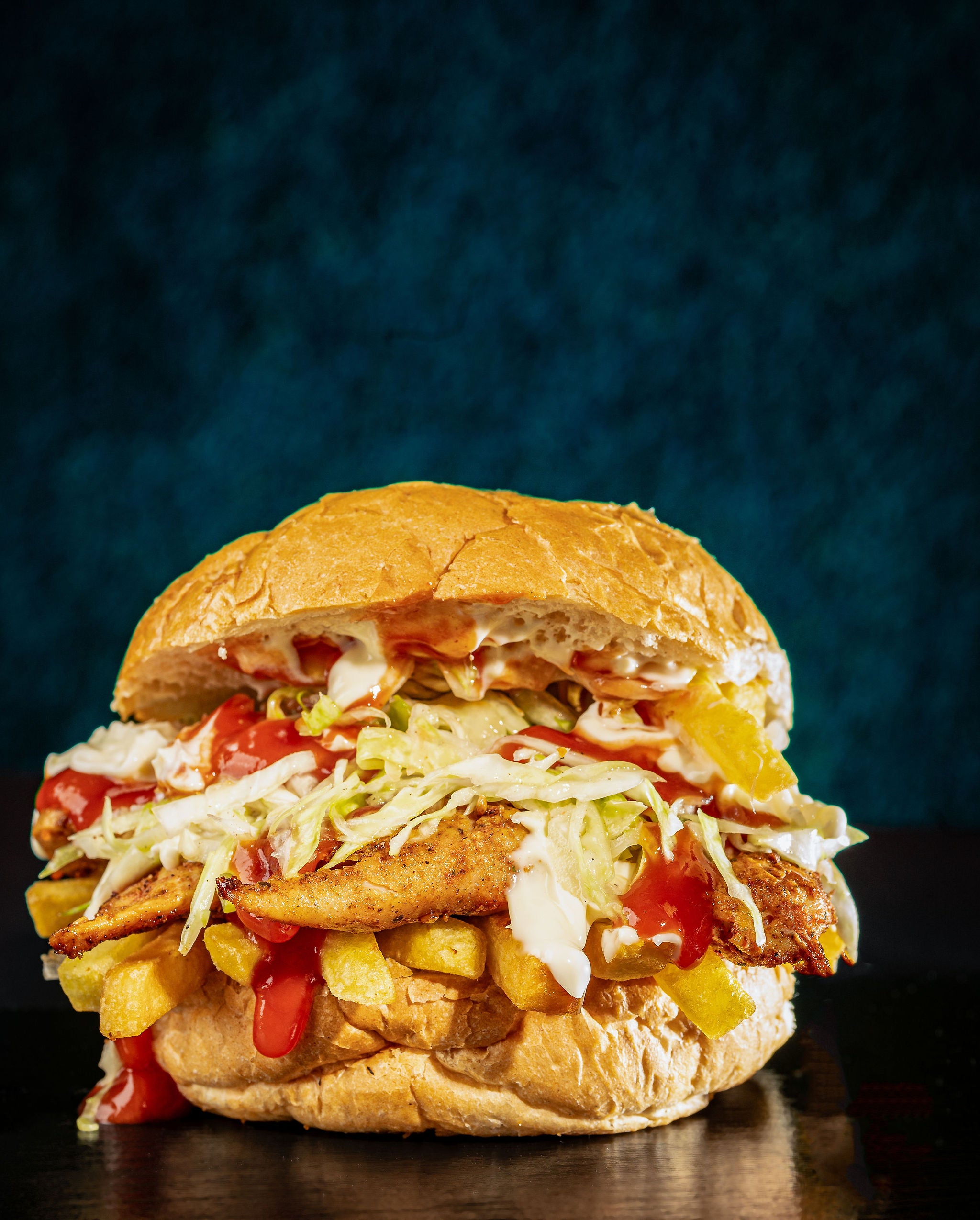 Grilled Chicken Burger and Drink