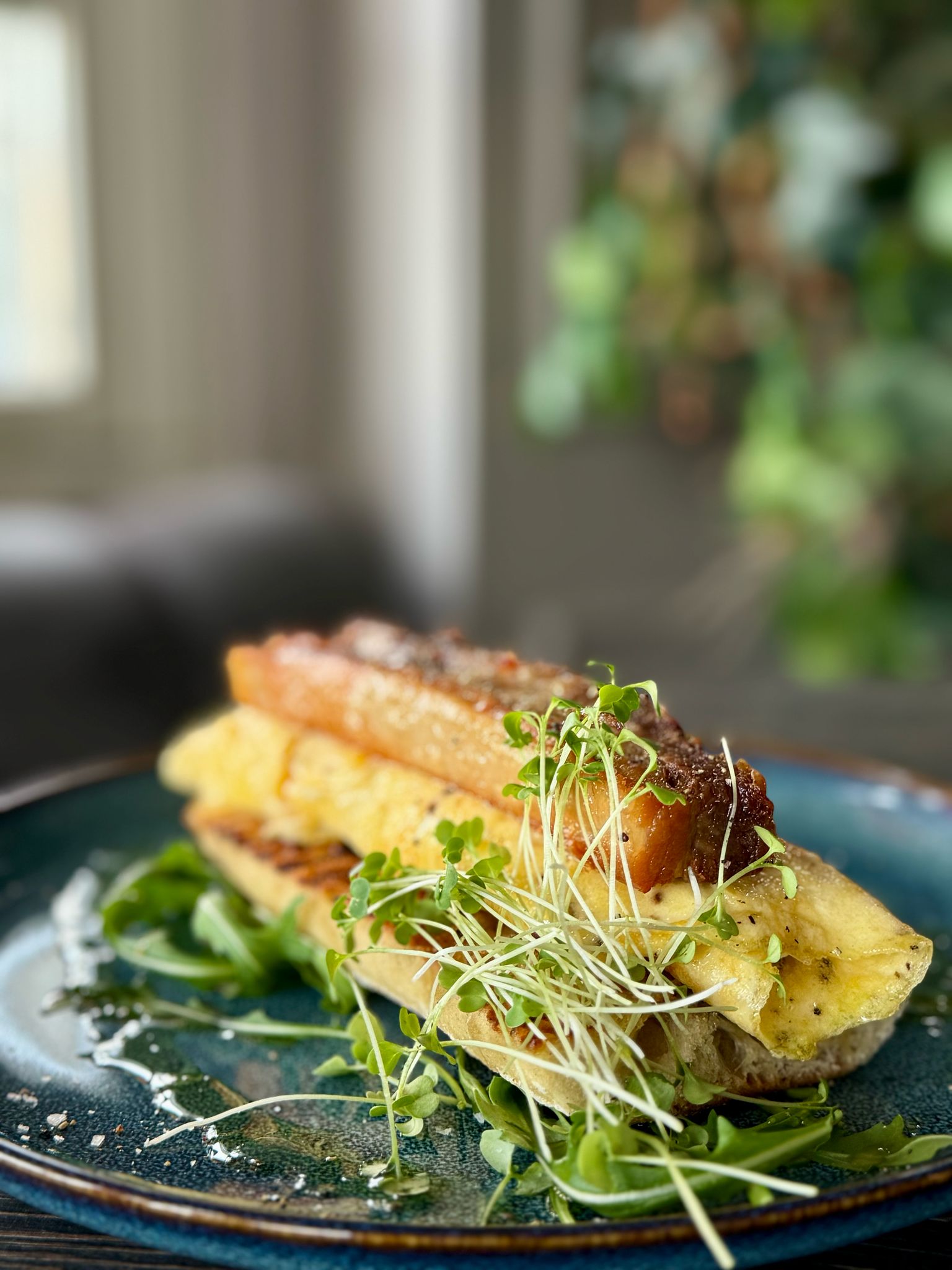 Pork belly and french omelette