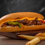 Philly Cheese Steak Sandwich & Fries