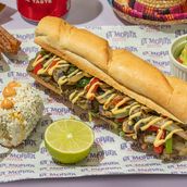 Grilled Juicy Beef Asada Torta Meal