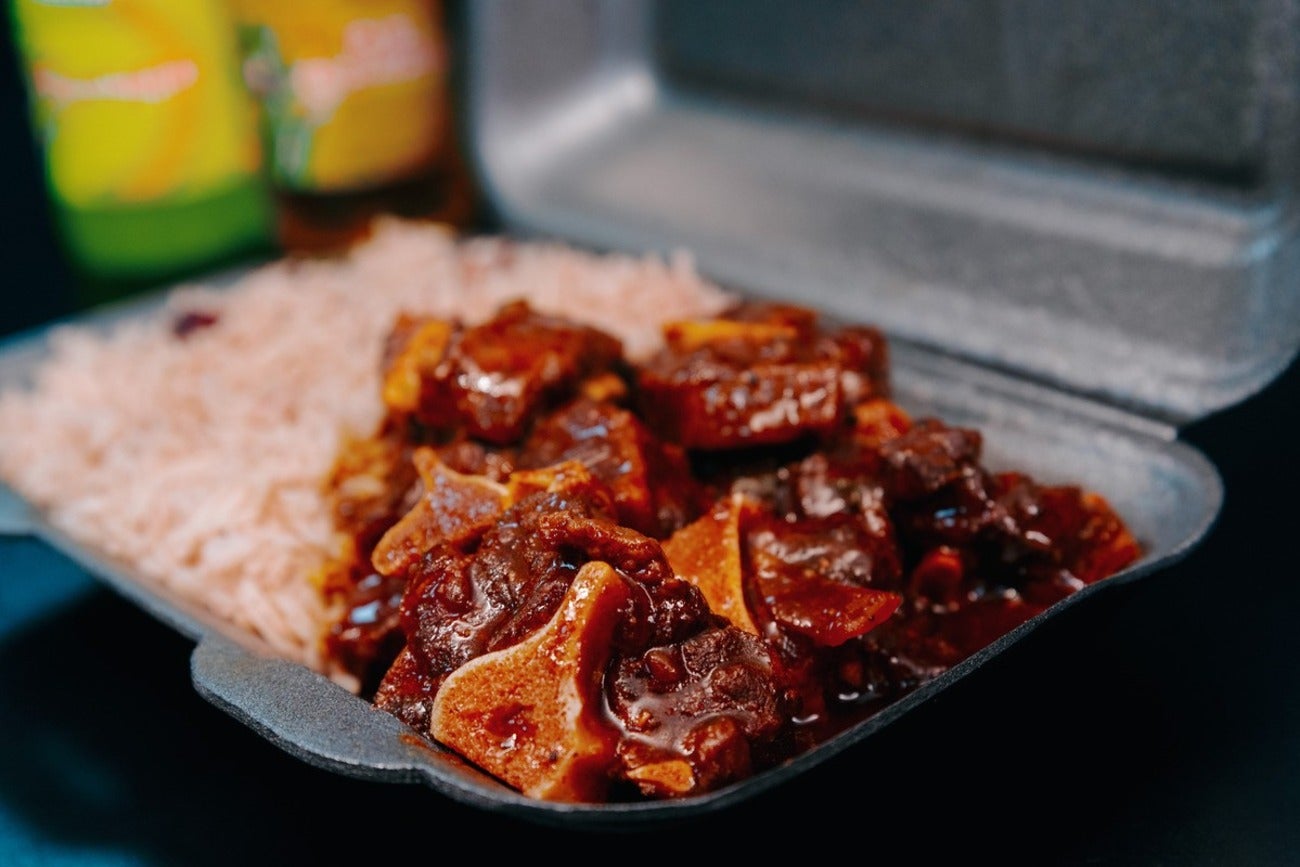 Oxtail – with either White rice or Rice & Peas