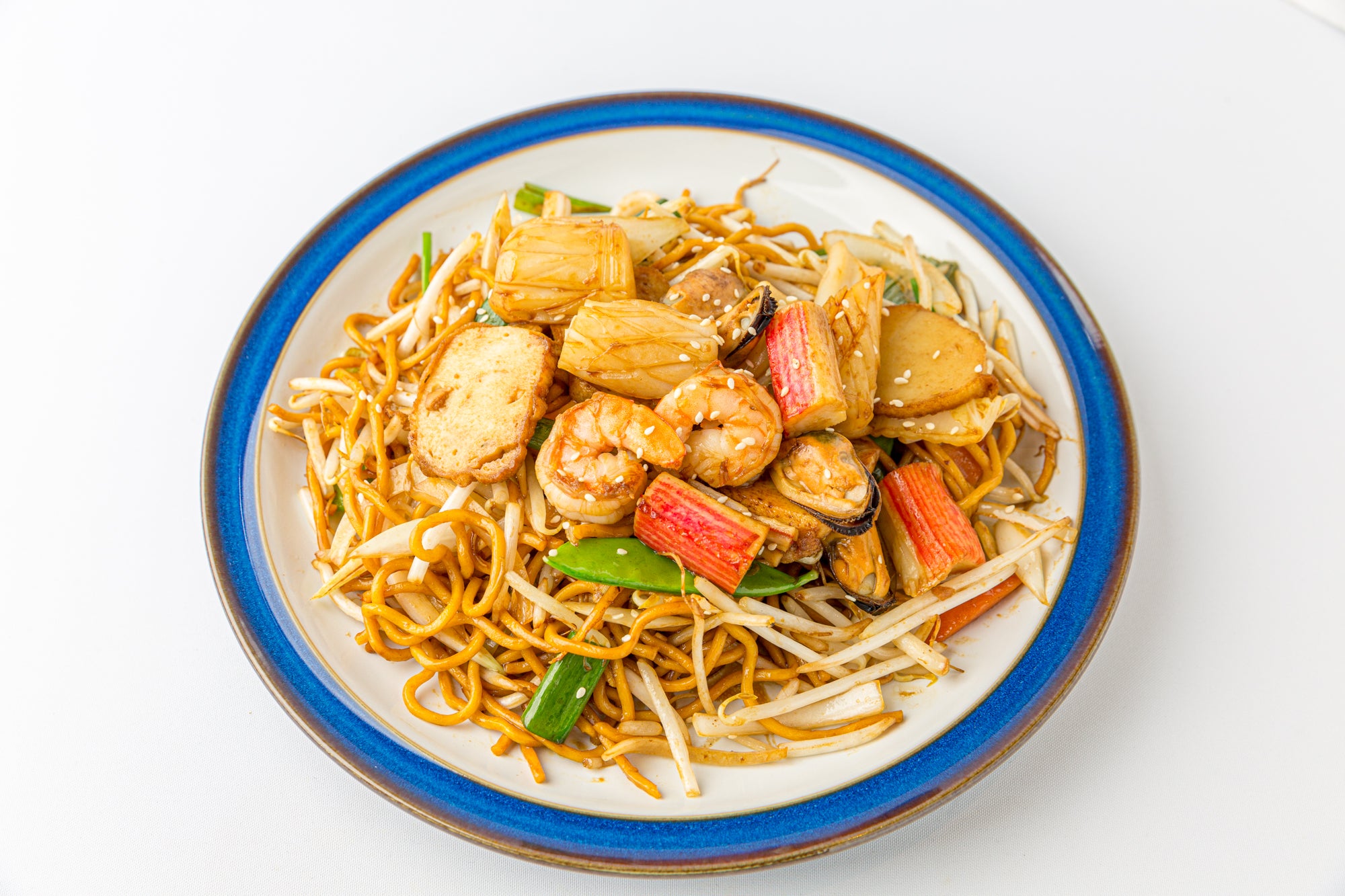 Mixed Seafood（ chow mein）Noodles海鲜抄麵