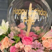 Balloons With Flowers Arrangement 8