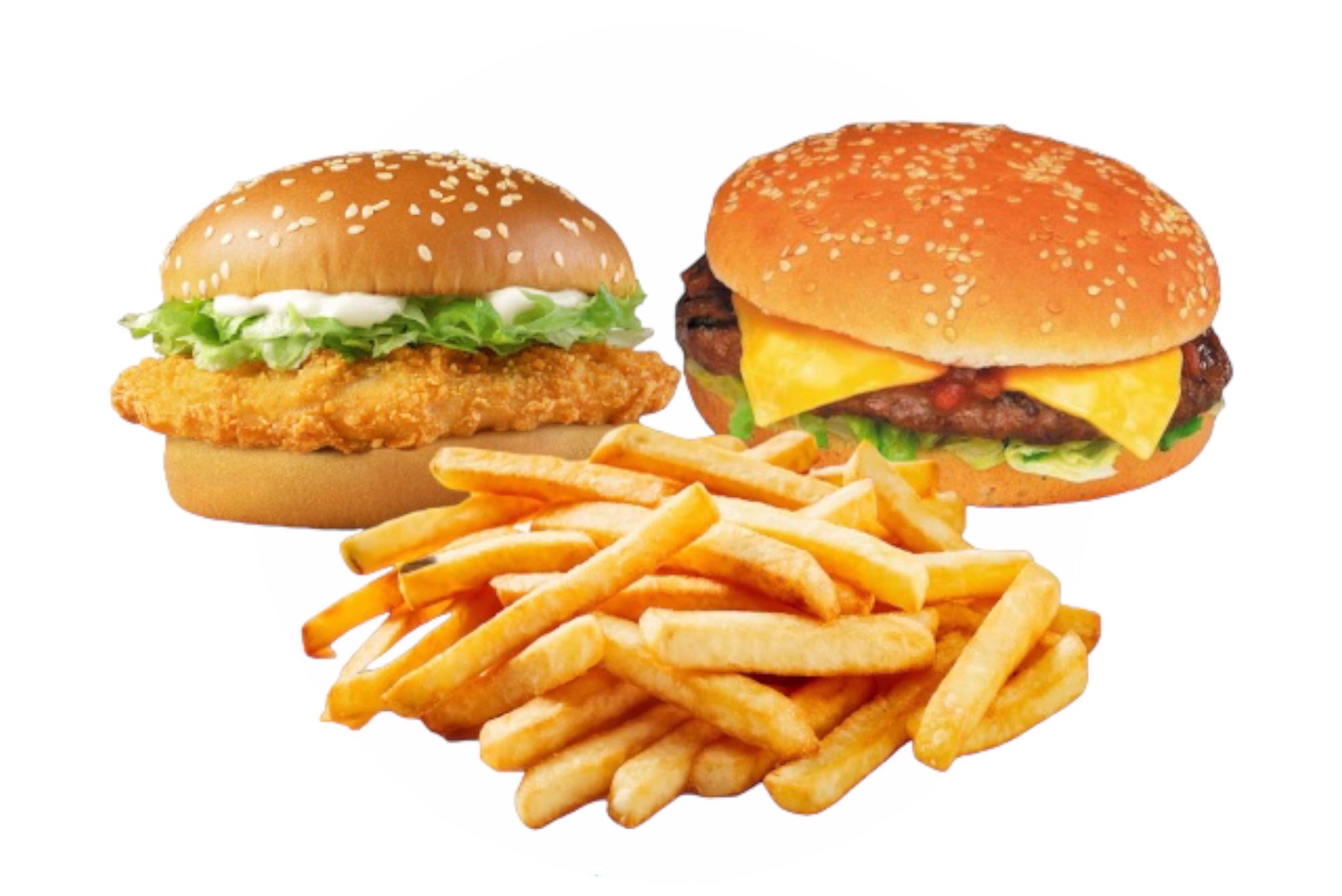 1 Cheese and 1 Steak Burger + 1 Chips