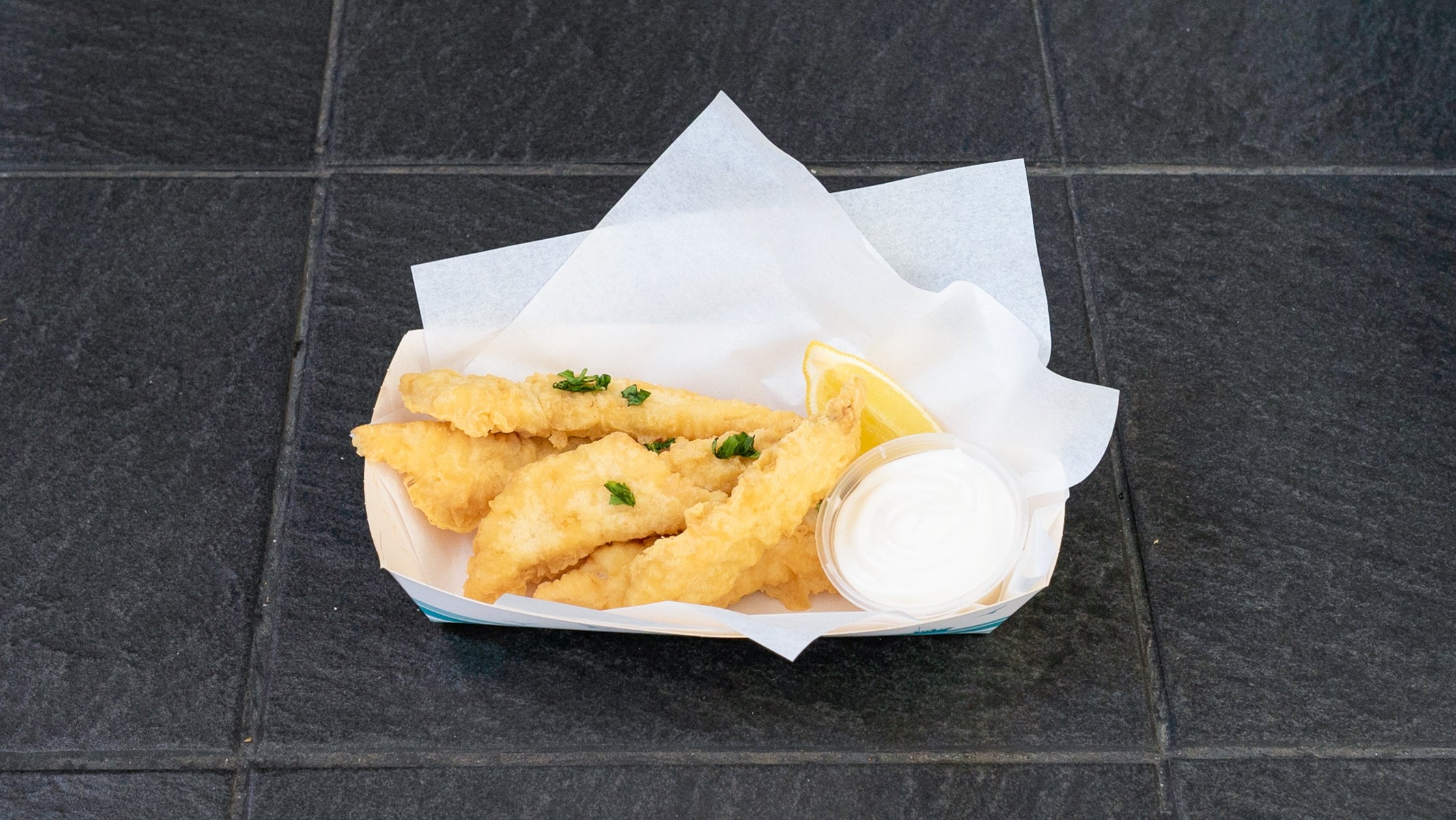 Fish Goujons and Choice of Dip