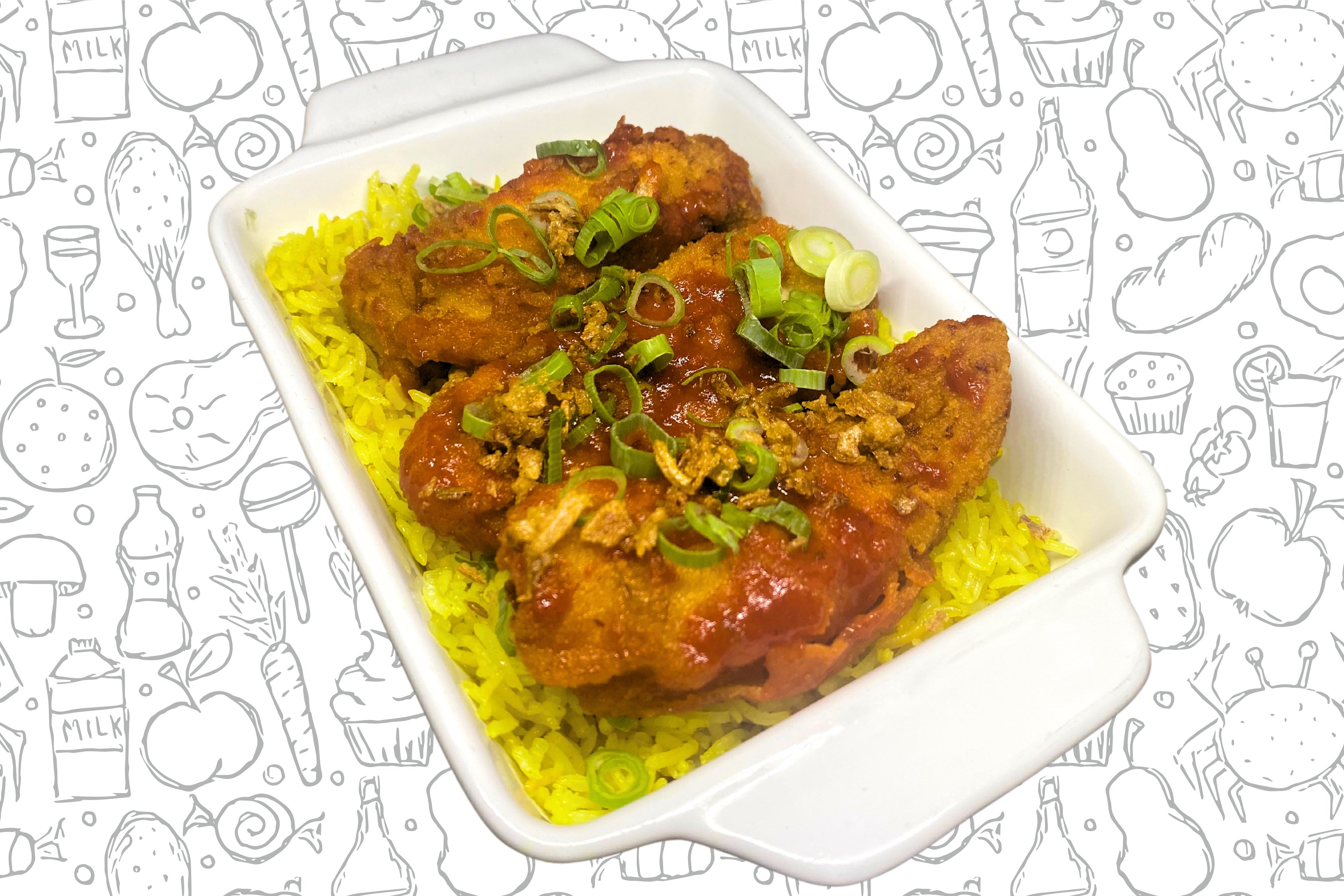 Savoury Rice with Buffallo Tenders