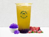Lychee Fruit Tea With Blueberry Boba