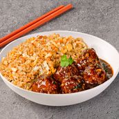 Veg Manchurian and Garlic Rice