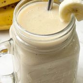 Fresh Banana and Milk Juice
