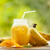Banana With Milk And Mango Cocktail