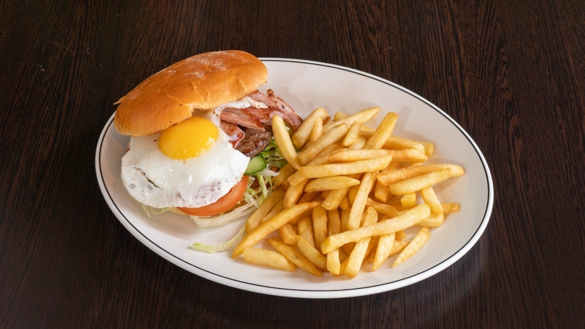 Beef Burger Bacon and Egg