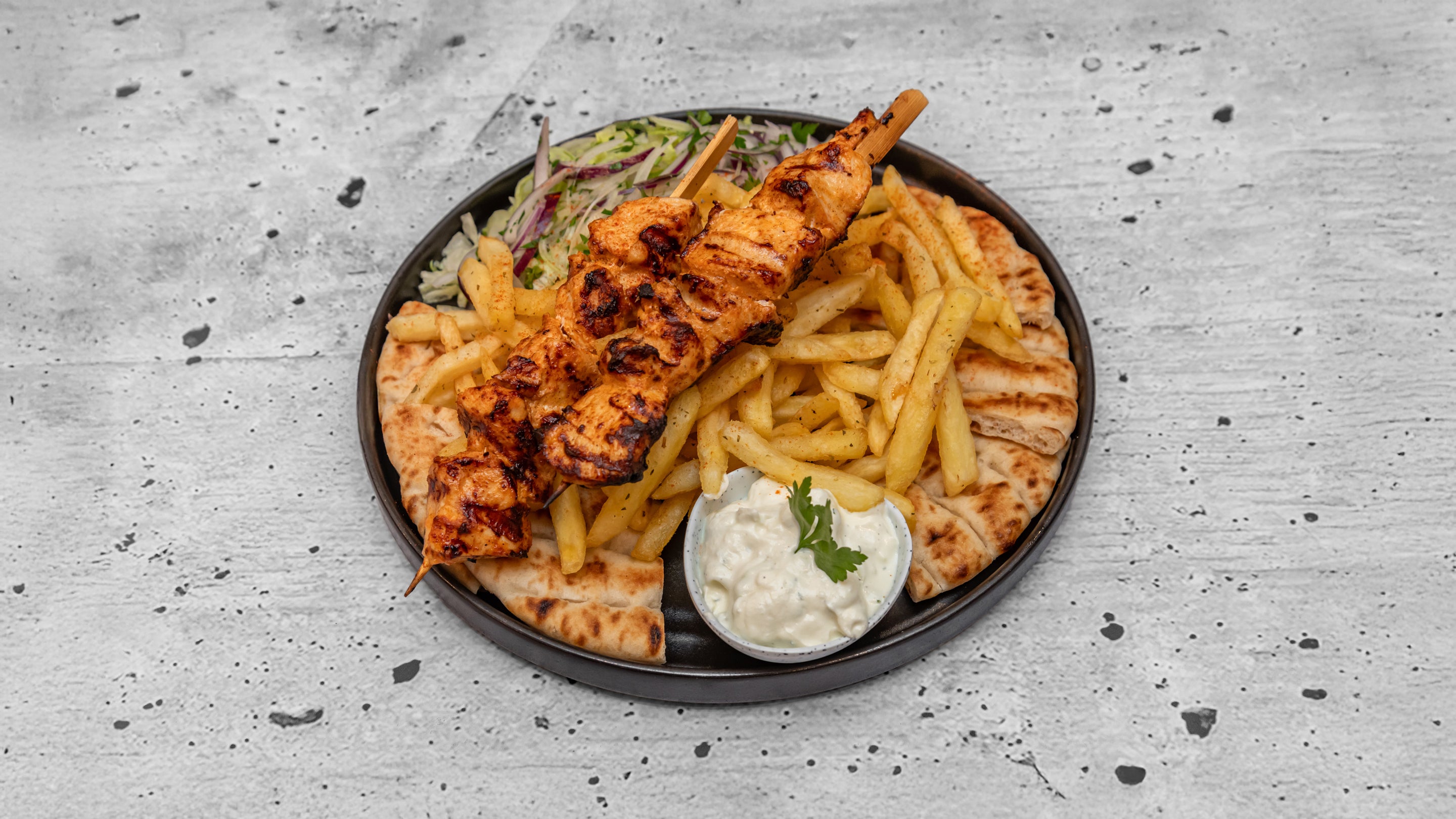 Chicken Souvlaki Skewers Platter