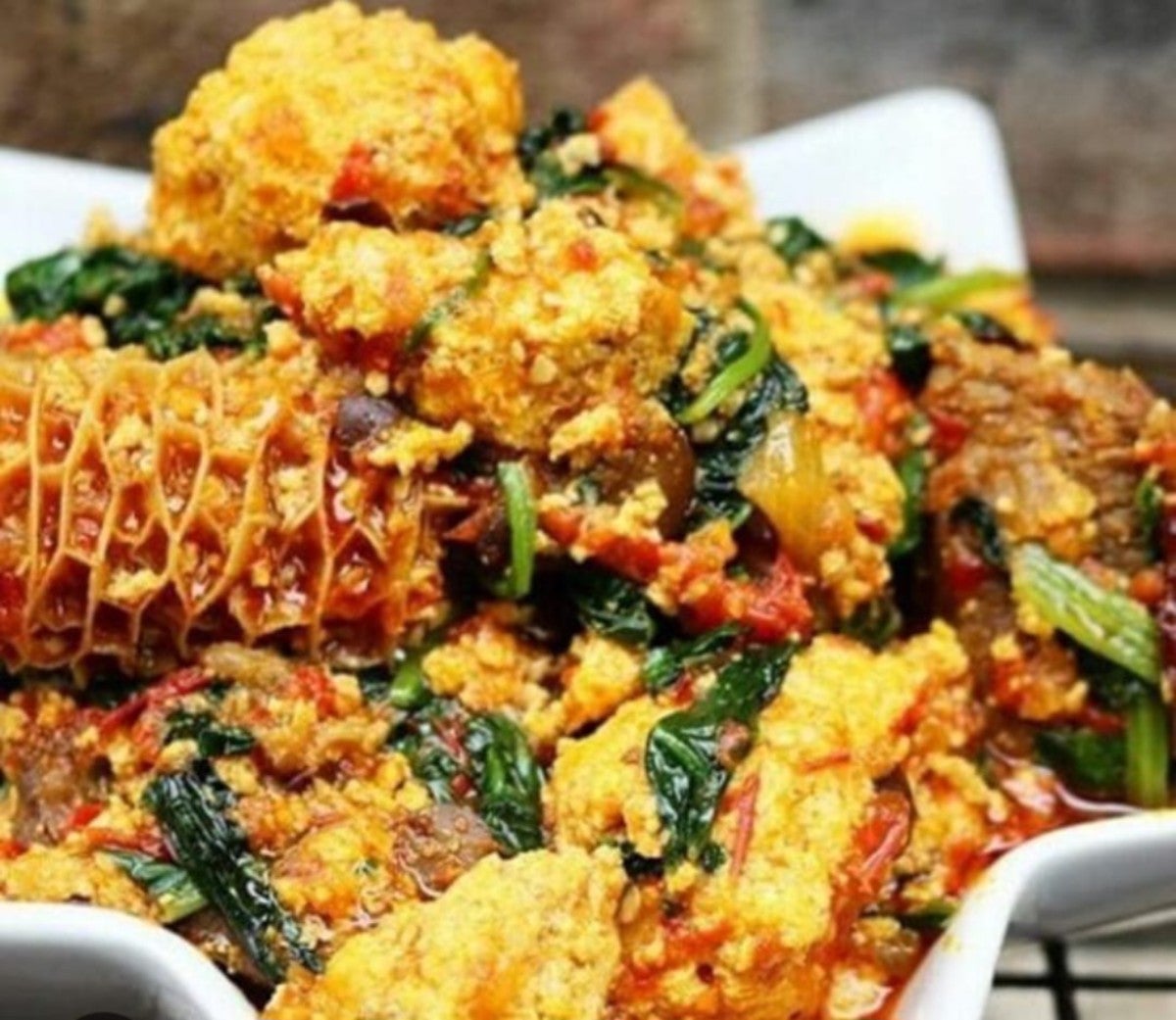 Egusi soup with meat