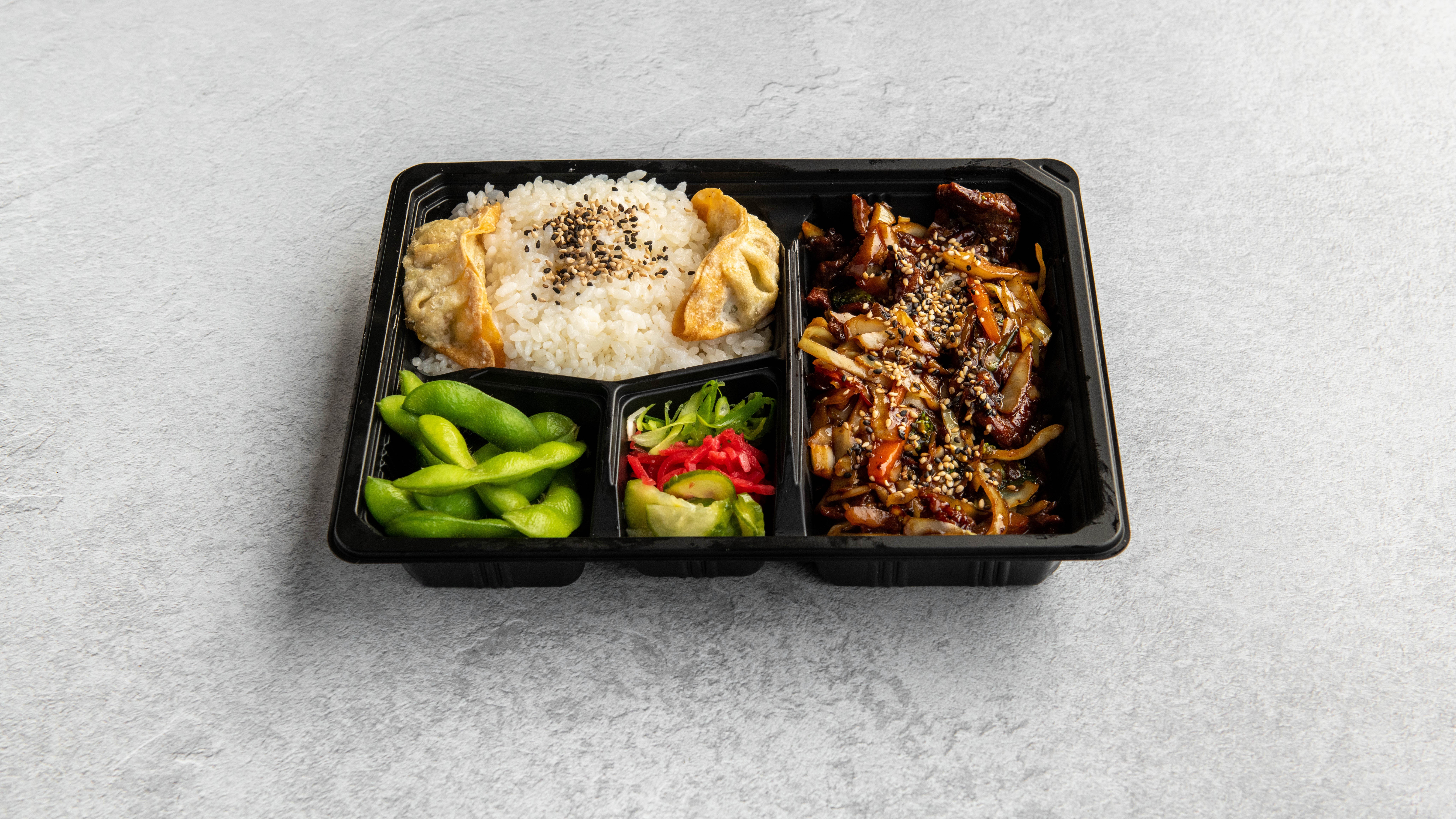 Beef garlic Teriyaki Bento