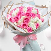 50 pink rose revivel and whiet roses