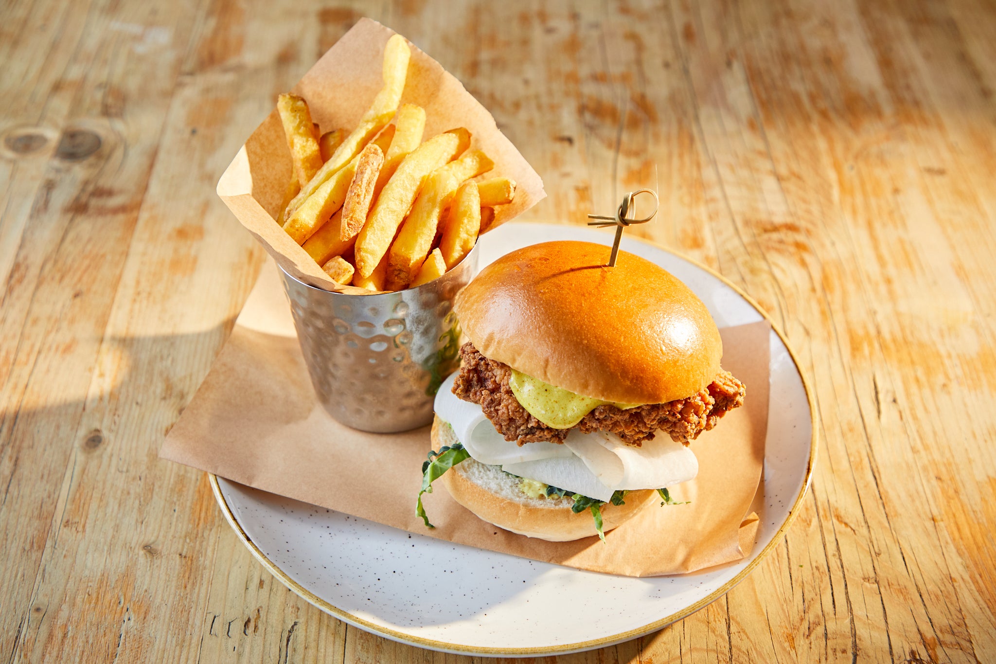 JFC Buffalo Chicken Burger & Fries