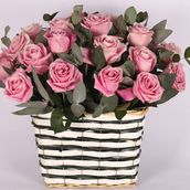 Pink Flowers Basket