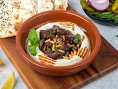 Hummus With Meat And Pine Nut