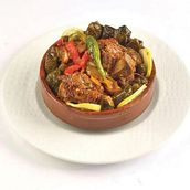 Grape leaves with feathers
