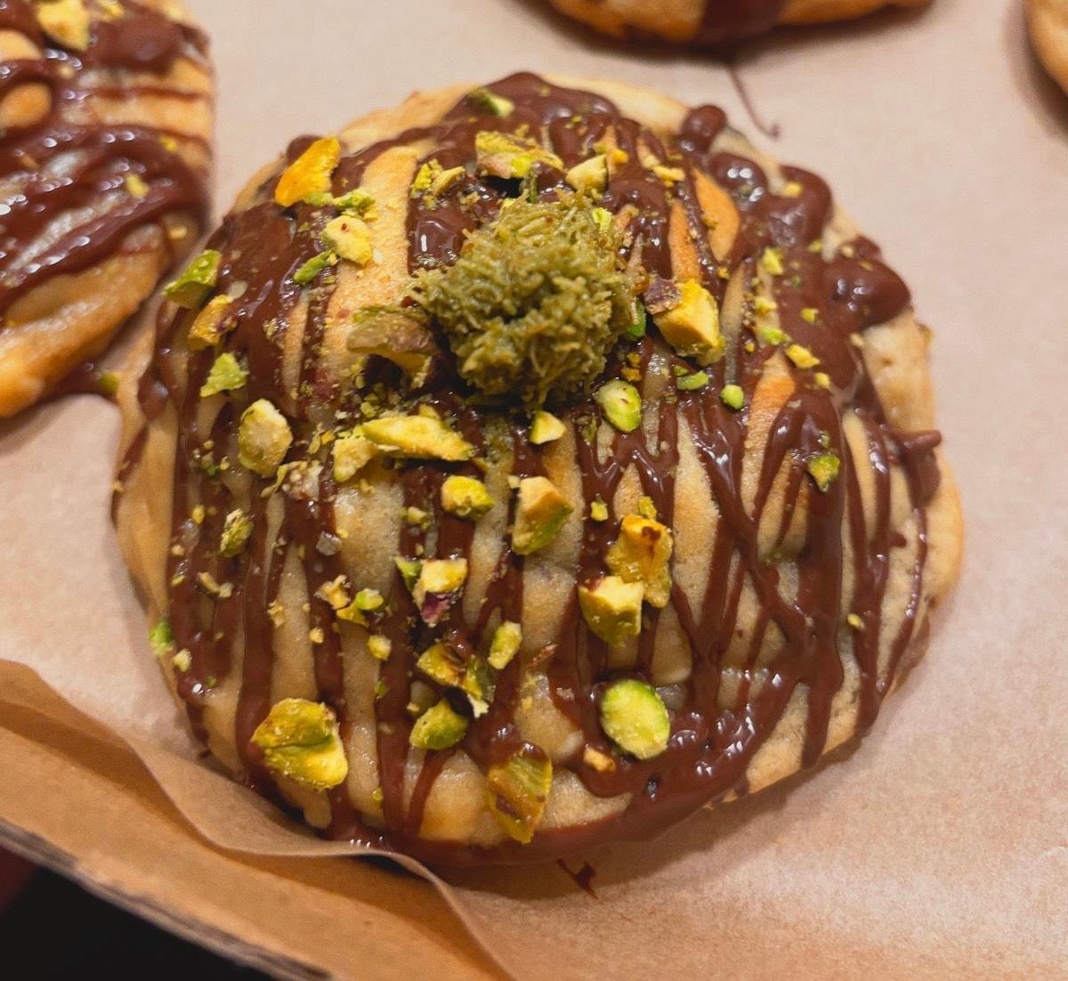 Dubai chocolate pistachio cookie
