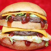 Double Beef Burger With Double Cheese And Egg