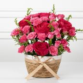 Pink Roses Basket 401