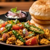 Egg Bhurji with Porotta/Samoon